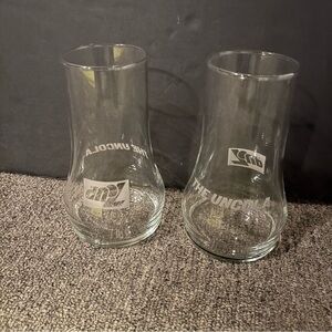 New! Vintage Set Of 2 7-Up The Uncola Upside Down Glasses Logos 16oz